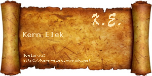 Kern Elek névjegykártya